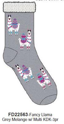 Cabin Slipper Socks W/ Fuzzy Turn-Cuff 1