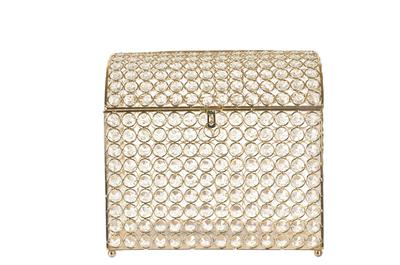 Crystal Money Card Box Wedding Quinceanera Treasure Chest Style