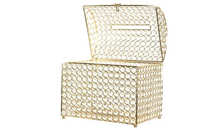 Crystal Money Card Box Wedding Quinceanera Treasure Chest Style
