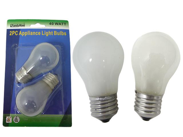 APPLIANCE LIGHT BULB 2PC CLEAR; 40 WATT