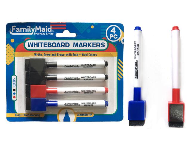 DRY ERASE MARKERS W ERASER MAGNET 3ASST CLR