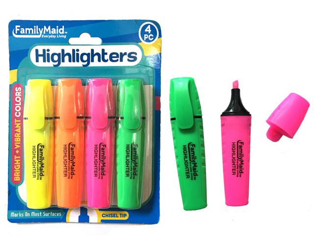 HIGHLIGHTERS 4PC 4ASST CLR