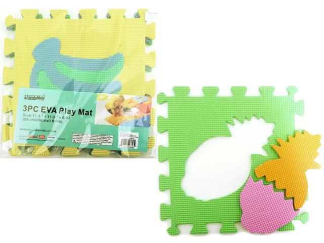 PUZZLE MAT EVA 3PC ASST DESIGN;11.4X11.4X0.8MM