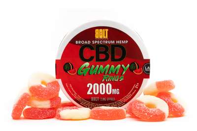 BOLT CBD GUMMIE RINGS – WATERMELON 2000MG 80 COUNT