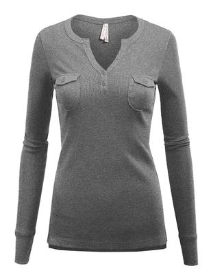 Thermal Double Pocket Henley Top (S10404)
