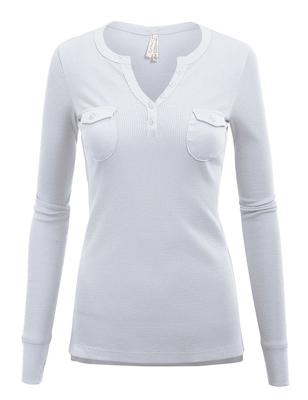 Thermal Double Pocket Henley Top (S10404)