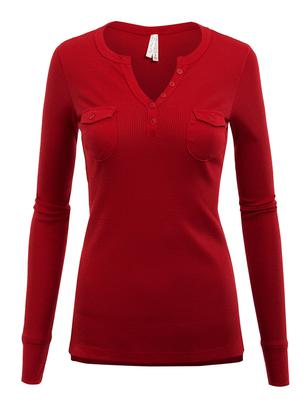 Thermal Double Pocket Henley Top (S10404)