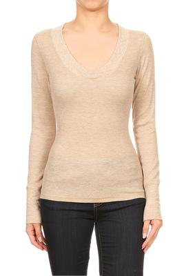 Thermal Wide V Neck Top ∙ CS1237
