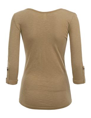 3/4 Sleeve Crochet Lace Detail Top ∙