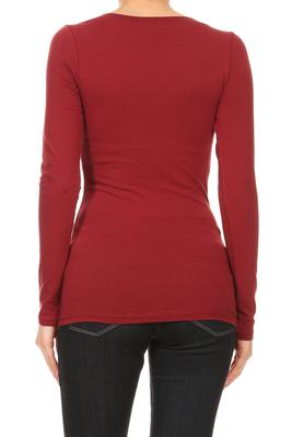 Basic Long Sleeve V Neck