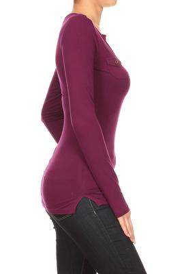 Long Sleeve Henley Top ∙ CS1431