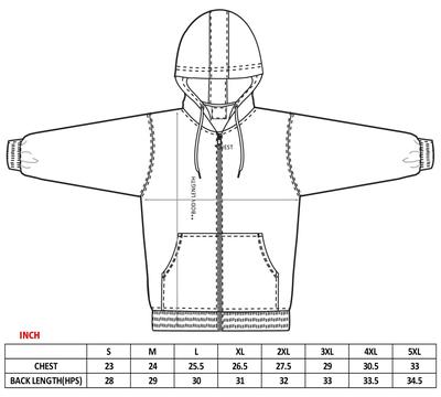 Fleece Hoodie Jacket 2XL - 5XL