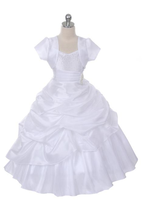 White Taffeta Pageant Dresses