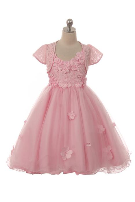 Floral Applique High Low Flower Girl Dresses