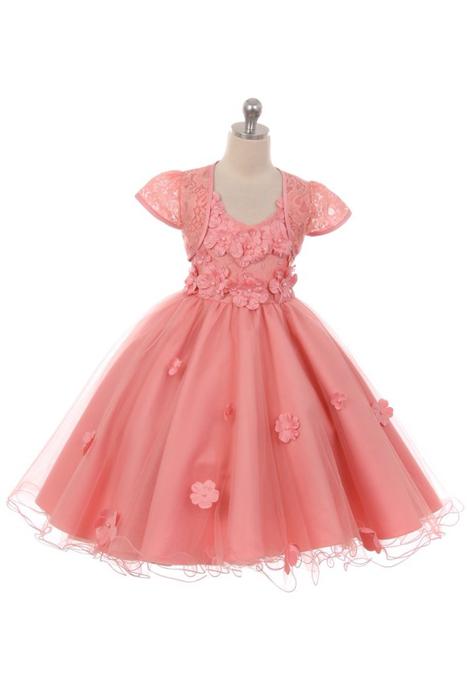 Floral Applique High Low Flower Girl Dresses