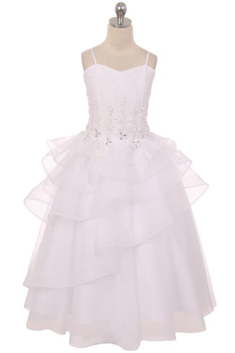 Sleeveless Tiered Lace Dress for Weddings and Holy Communions
