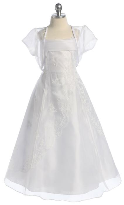 Girl's White Beaded Dresses