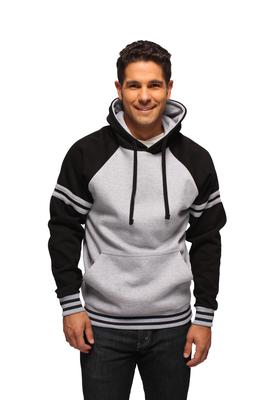 Contrast Raglan Sleeve With Stripes Pullover Hoodies