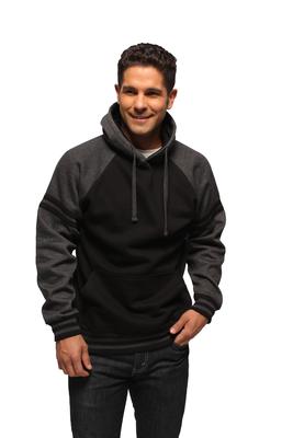 Contrast Raglan Sleeve With Stripes Pullover Hoodies