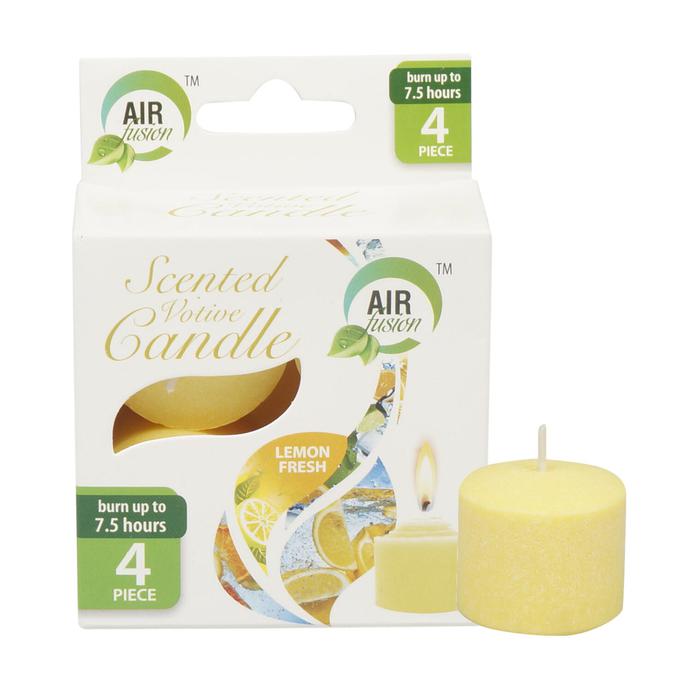 CANDLE,4pk VOTIVE LEMON