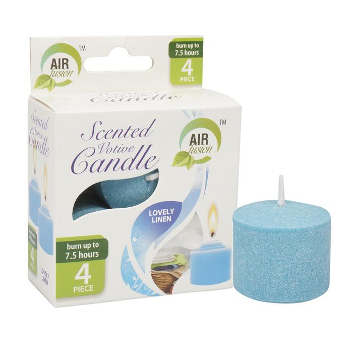 CANDLE,4pk VOTIVE LINEN