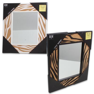 Zebra Cork Board Mirror Frame - 14"", Asst