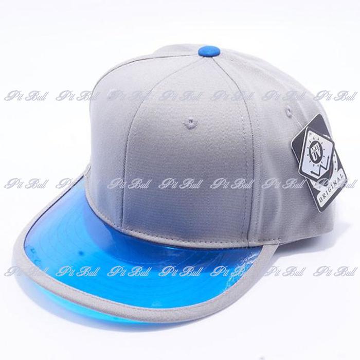 Pit Bull Anti UV Transparency Visor Snapback Hats Wholesale [L.Grey/Royal]