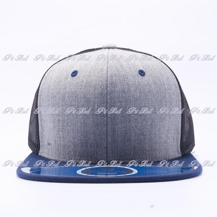 Pit Bull Wool Blend Trucker Hats Wholesale [Navy/Heather/Black]