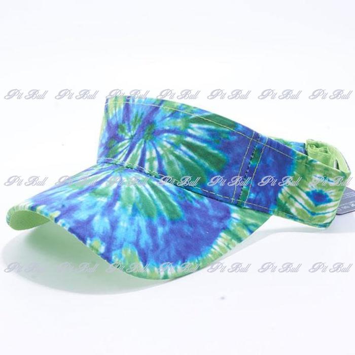 Pit Bull Tie Dye Visor Hats Wholesale [Green/Blue]
