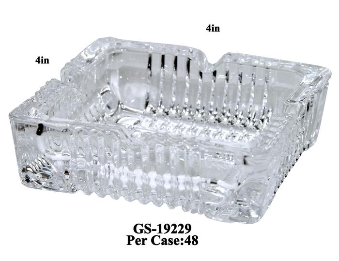 Small Square Glass Ashtray-4 in x 4 in