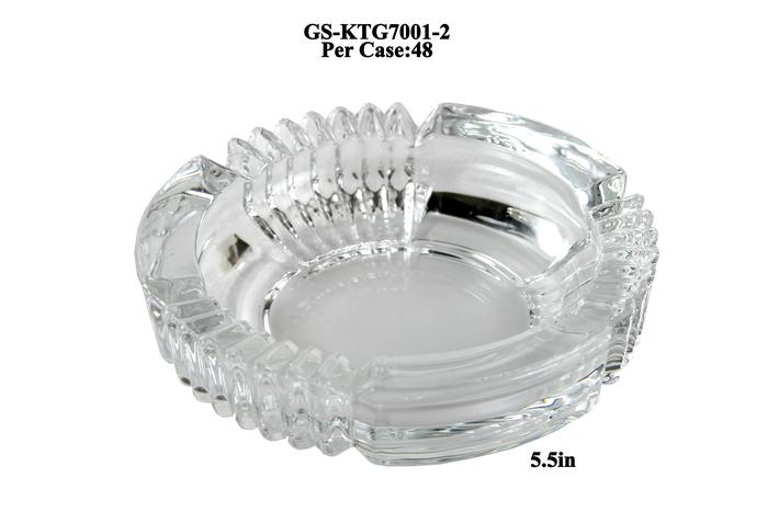 Large Round Glass Ashtray-5.5 in Diameter