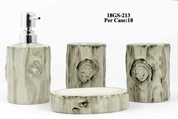 Wood Trunk Ceramic Bath Ensemble