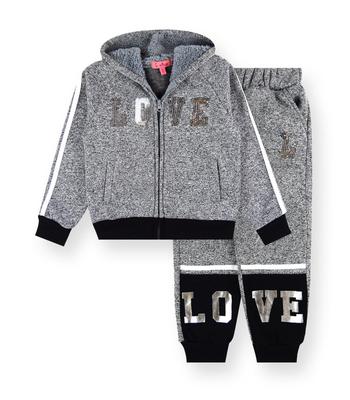 Girls’ 2PC Melange Set DTM Sherpa Hood