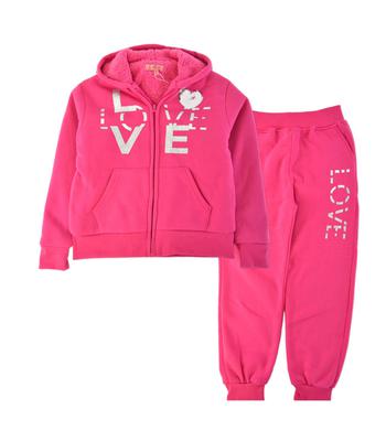 Girls’ 2PC Fleece Set Sherpa Lining LOVE
