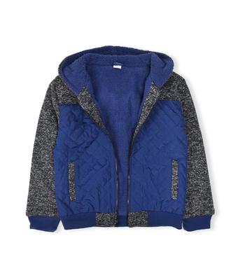 Boys’ Melange Hoodie Quilt Sherpa Lining