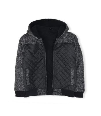 Boys’ Melange Hoodie Quilt Sherpa Lining