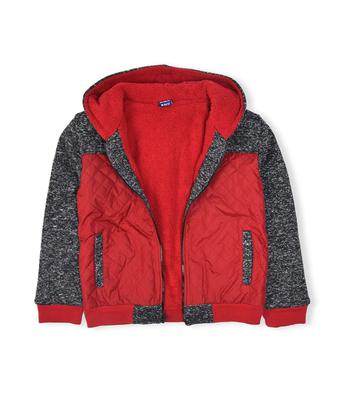 Boys’ Melange Hoodie Quilt Sherpa Lining