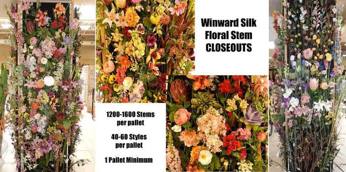 Assorted Winwar Silk Stem Flower Closeout Pallets