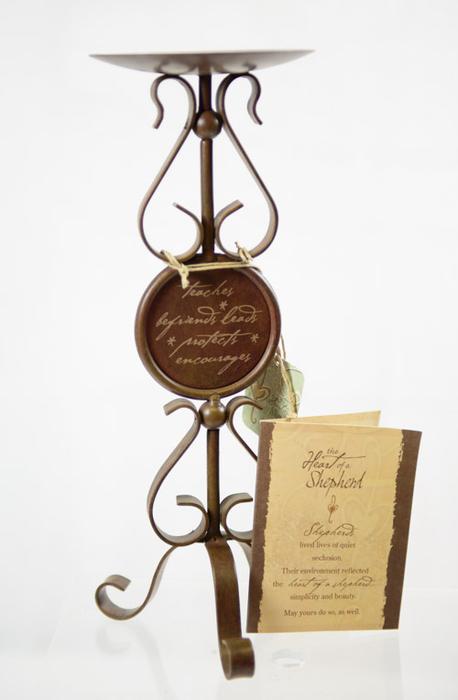 The Heart of A Shepherd 9.5" Large Pedestal Candle Holder