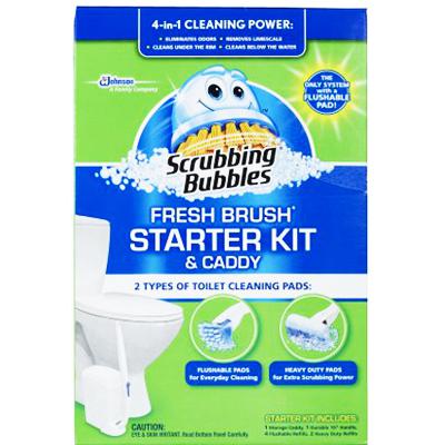 SCRUBBING BUBBLES FRESH BRUSH CADDY WITH STORAGE UNIT 4CT