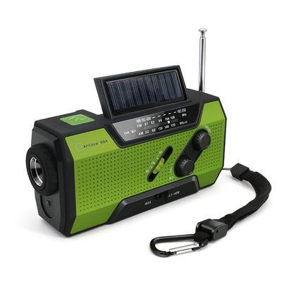 Emergency Solar Crank Weather AM/FM Radio With USB Outlet Power Bank Flashlight