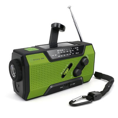 Emergency Solar Crank Weather AM/FM Radio With USB Outlet Power Bank Flashlight