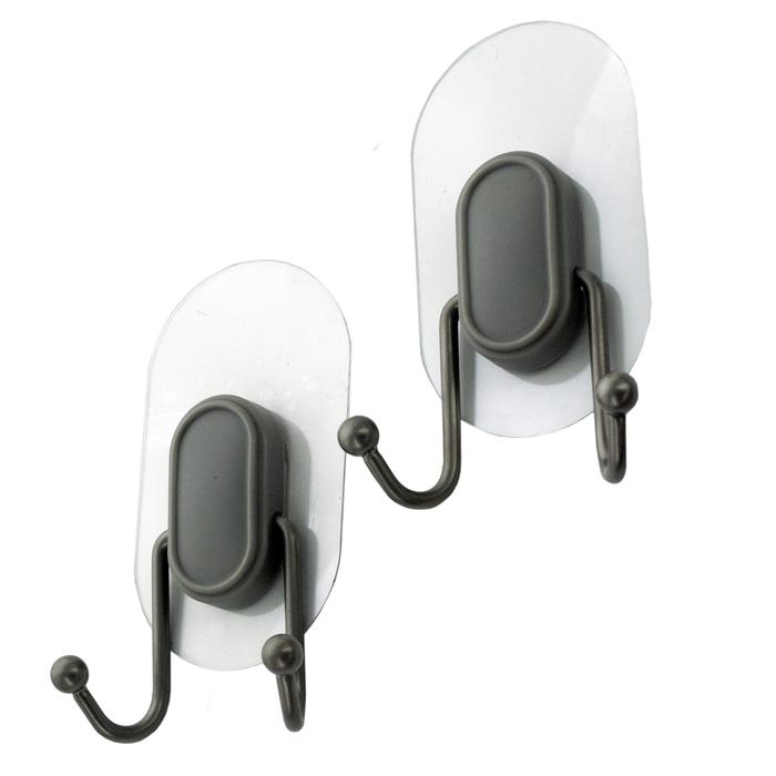 Franklin Brass IncrediGrip Flat Nickel Double Robe Hook Set- Qty 8