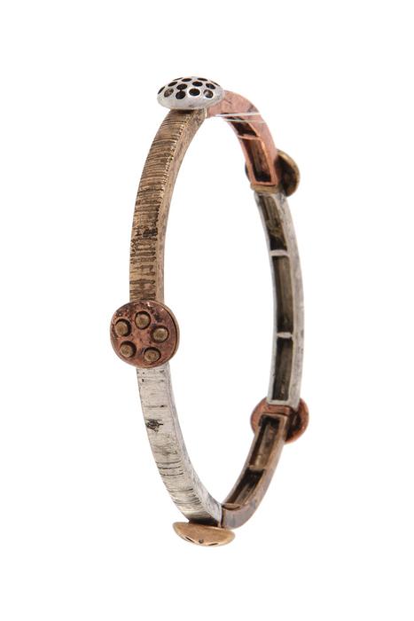METAL BAR BEADED STRETCH BRACELET