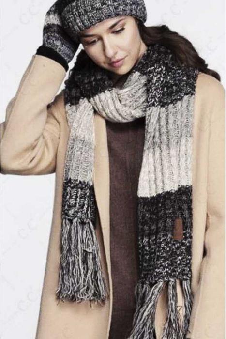 CC TRI-COLOR KNITTED SCARF