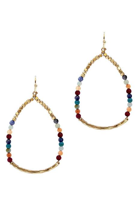 FASHION BEADED TEAR DROP EARRING