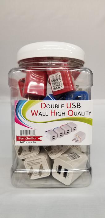 Double USB Wall Adapter Jar