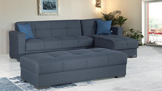 Capella Sectional – Denim Dark Blue