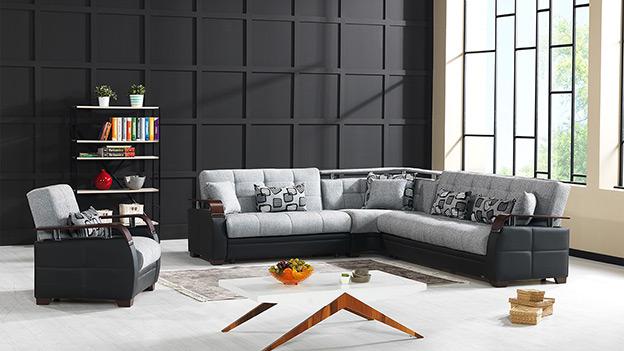 Dogal Sectional (Stone Black)