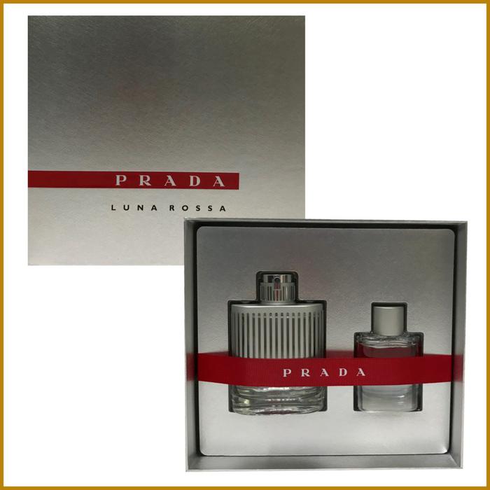 PRADA LUNA ROSSA BY PRADA EAU DE TOILETTE 3.4 OZ & MINI 1.0 OZ 2 PC SET